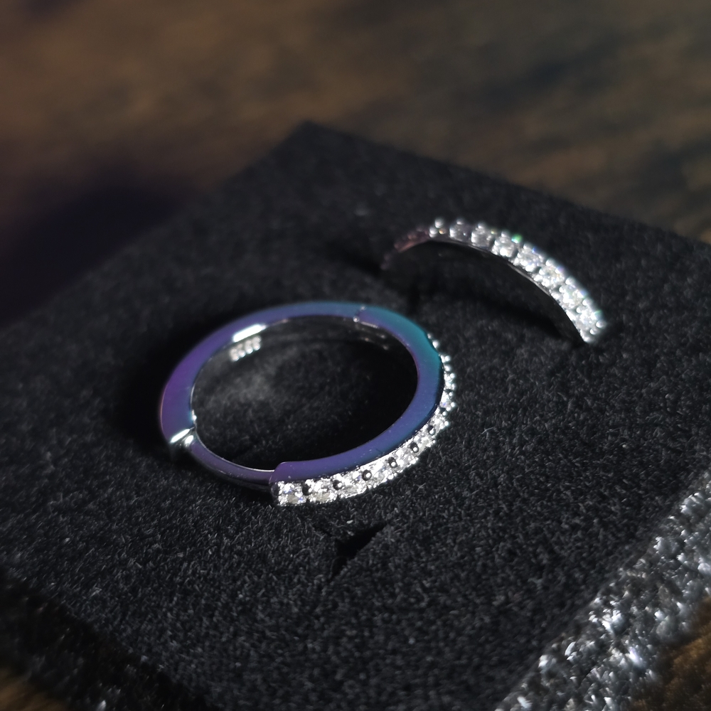 925 Silver Moissanite Hoop Earrings